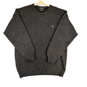 Pringle Sport Mens LRG Sweater Charcoal Gray Lambswool Classic Pullover Scotland